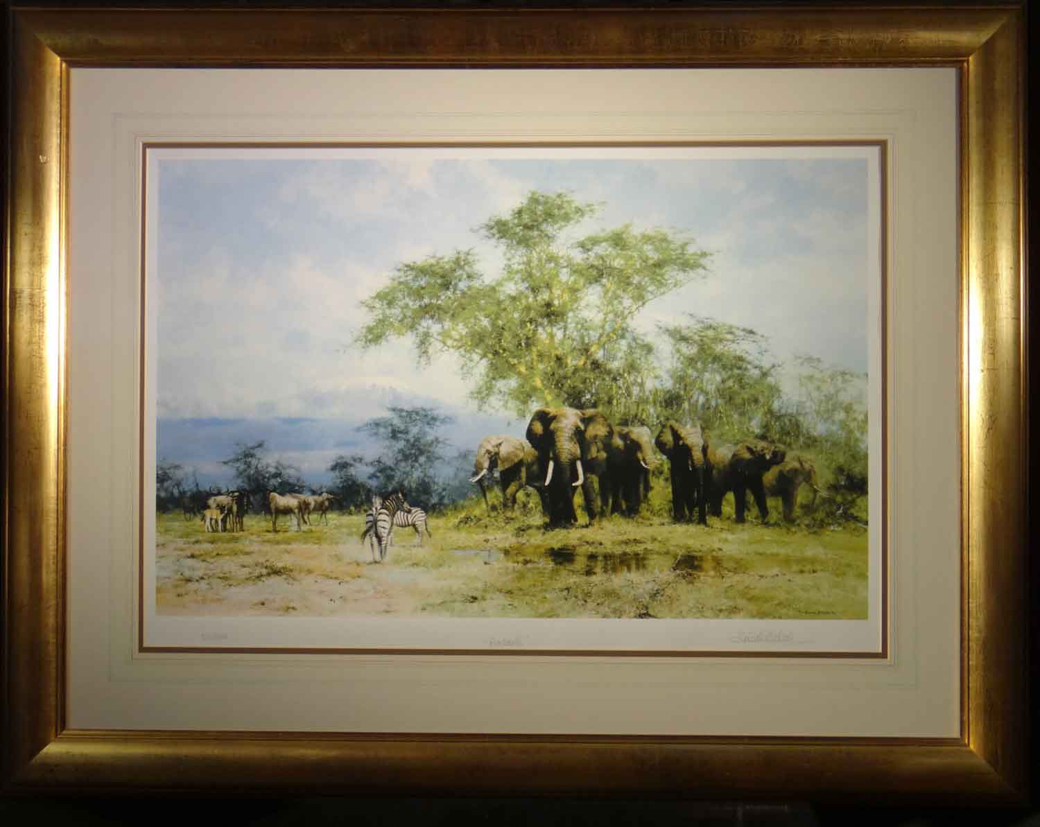 david shepherd Amboseli, silkscreen print david shepherd Amboseli