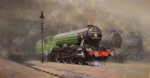 david shepherd signed limited edition print scotsman '34, steam trains
