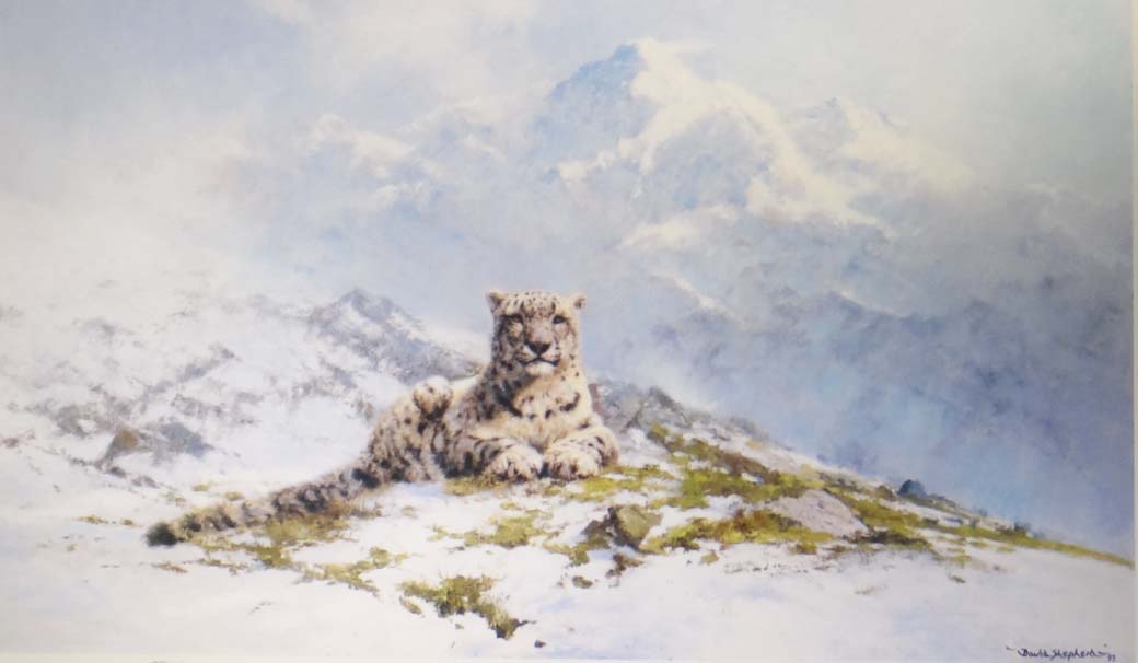 david shepherd snow leopard print