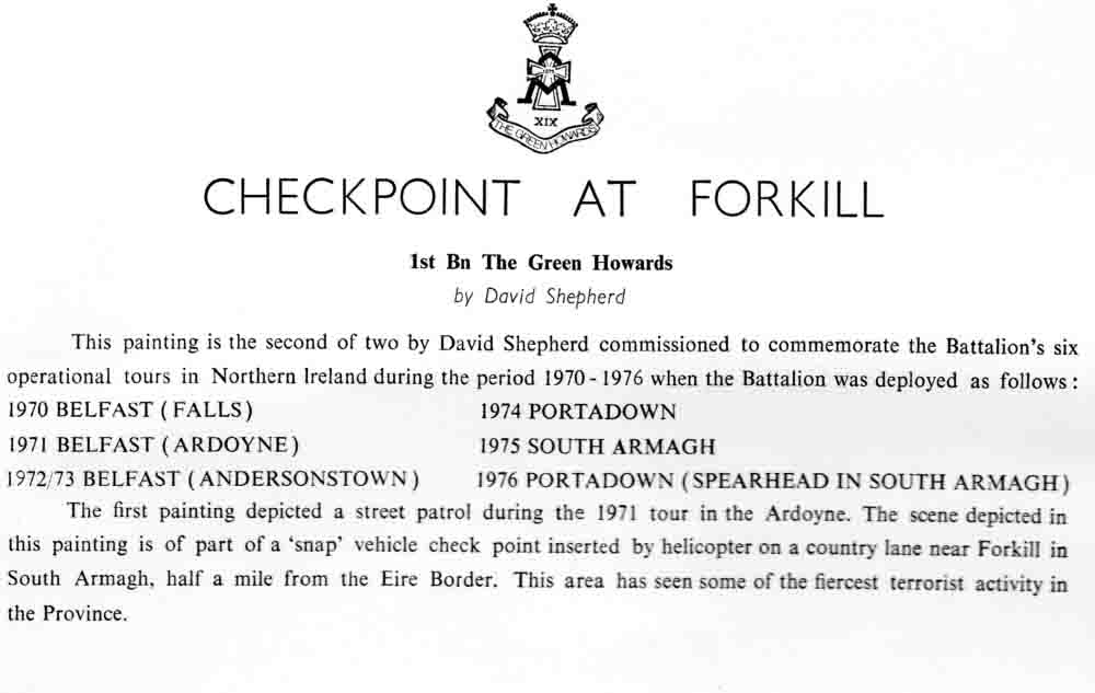 david shepherd checkpoint at Fork Hill details