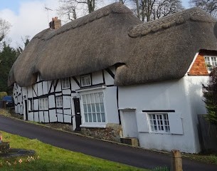 david shepherd original, thatched cottages, wherwell, hampshire,photo